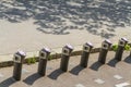 Paris, France Ã¢â¬â August 23: Velib automatic bicycle hire station bike posts.